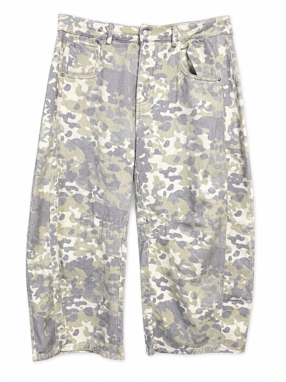 ee:some Los Angeles Camo Barrel Crop Pants | Size Medium | Utility Wide Leg